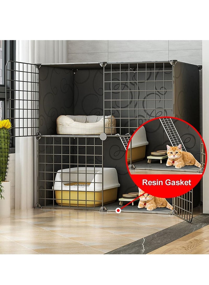 Generic Cat Cages Indoor Collapsible Cat Cage Detachable Metal Wire for 1-2 Cat Pet Cages for Small Animals Metal Small Animal Cage Free Space Cattery for Indoor Balcony  - Image 4