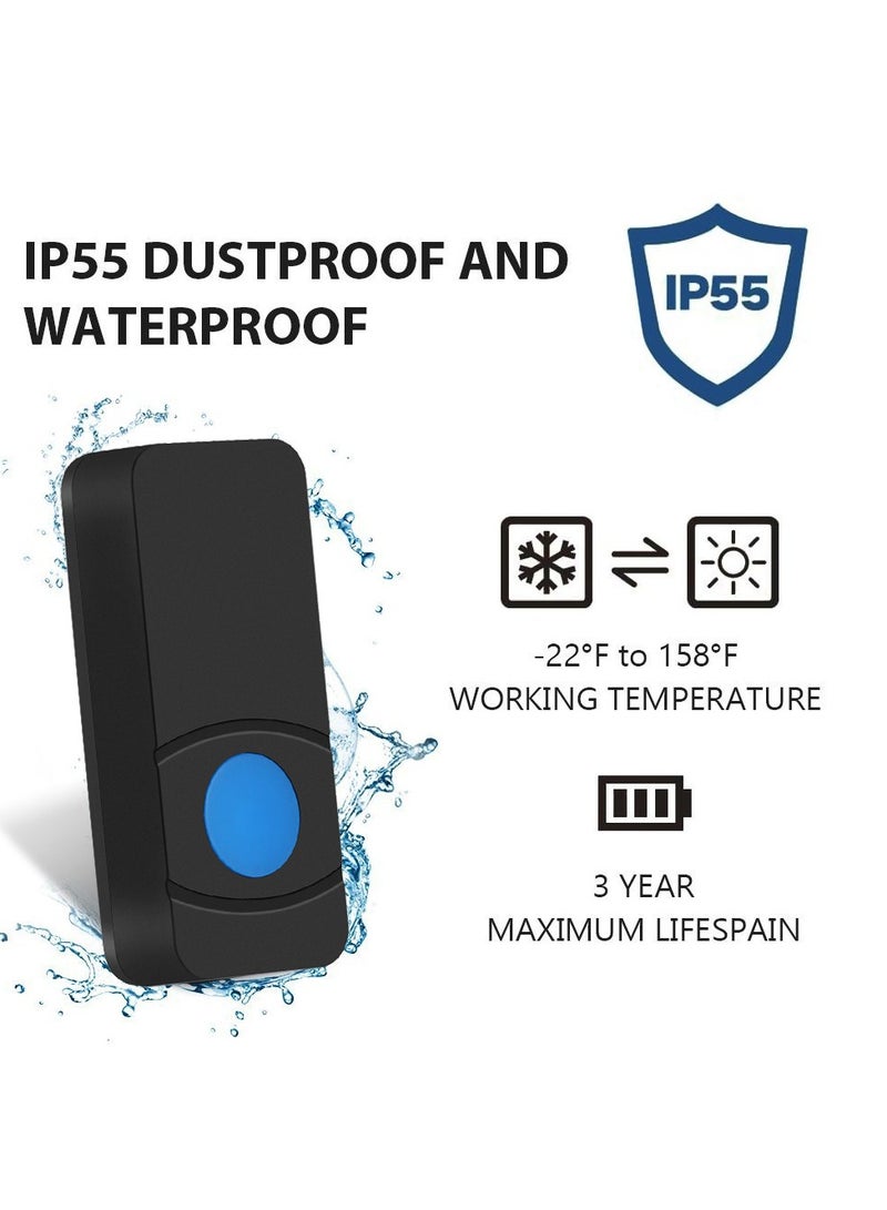 Wireless remote control electronic doorbell with adjustable volume waterproof durable convenient UK plug - Image 4