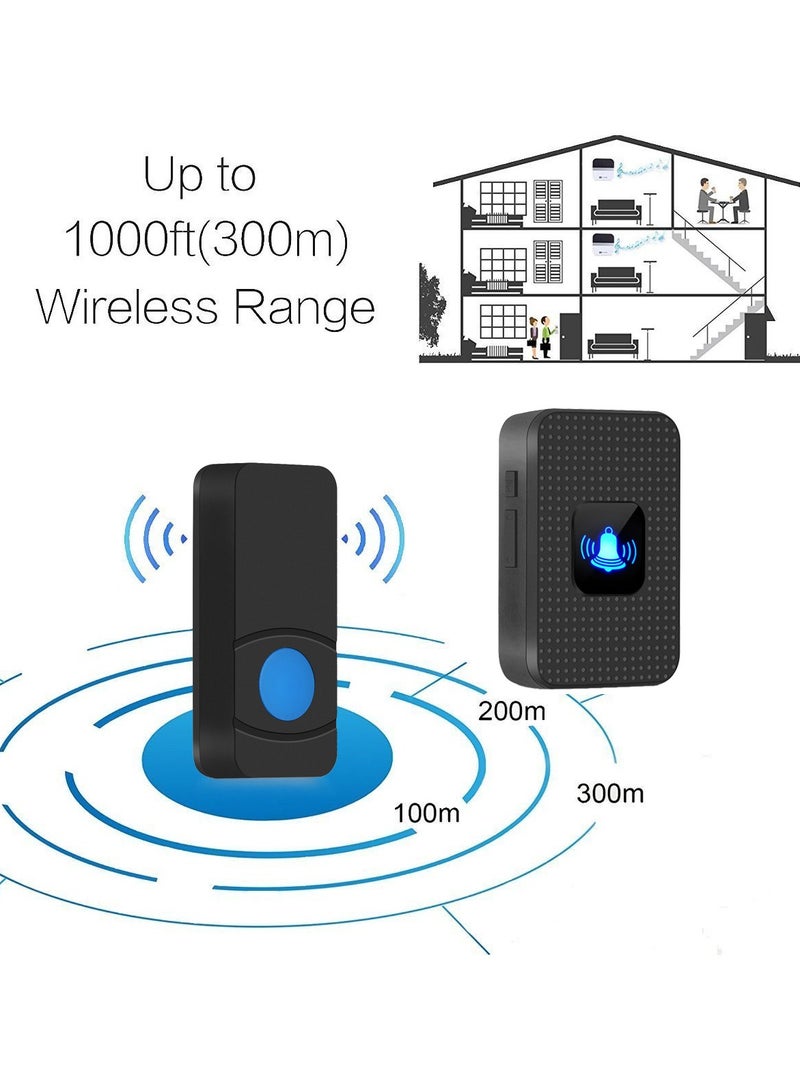 Wireless remote control electronic doorbell with adjustable volume waterproof durable convenient UK plug - Image 2