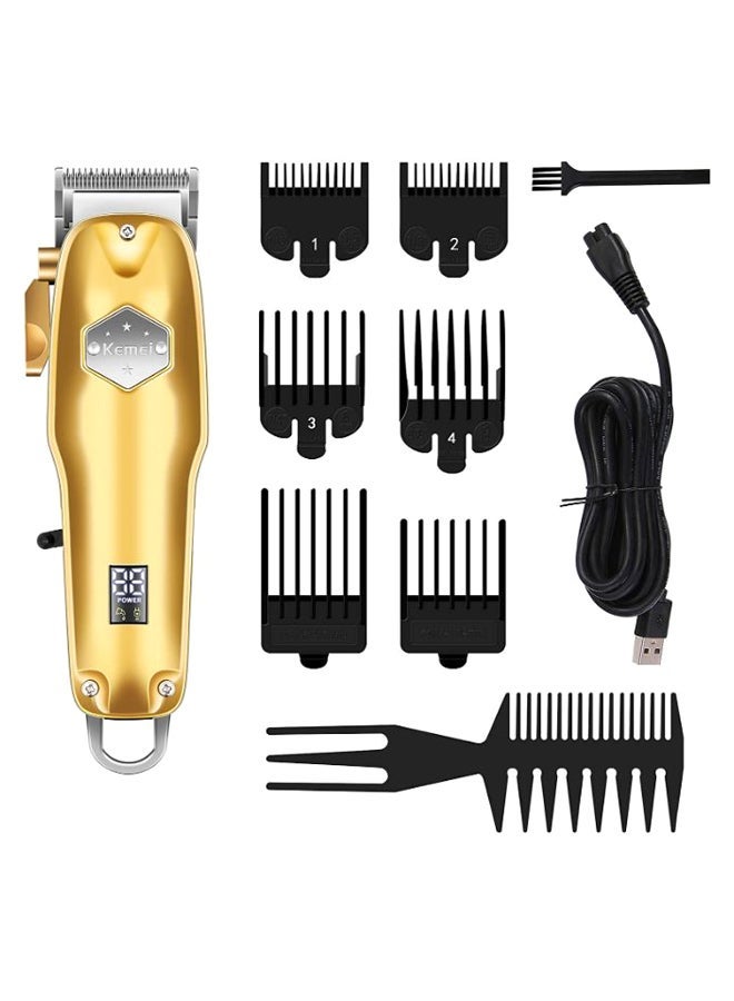 NIBEMINENT 10-Piece Cordless Quiet Hair Clipper Beard Trimmer Kit Gold/Black/Silver 18 x 6.5cm - Image 1