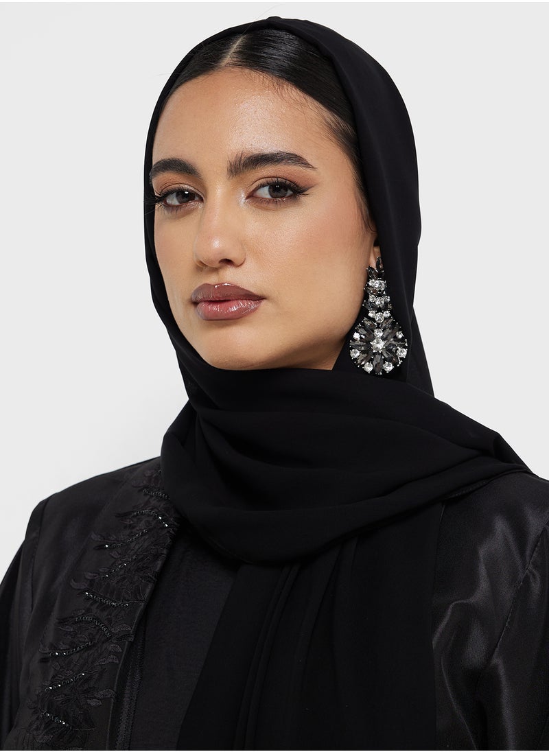 hayas closet Lace Detailed Flared Sleeve Abaya  - Image 5