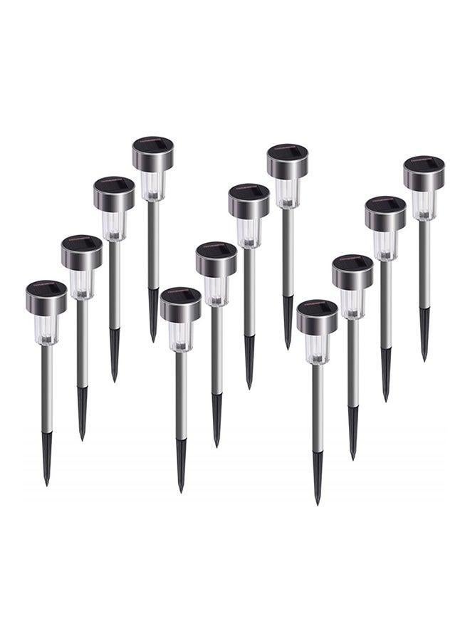 12-Pieces Elegant Designed Weatherproof Energy Saving Solar Path Outdoor Garden LED Light White - Image 1