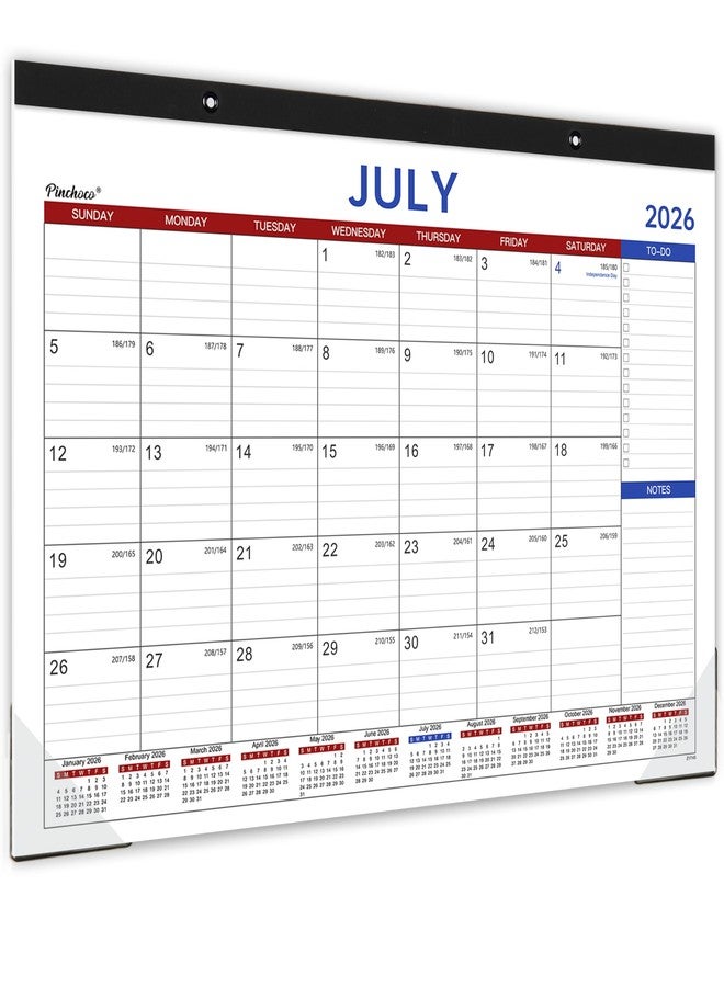 Pinchoco تقويم مكتبي 2026-2027 - تقويم مكتبي 2026-2027، يوليو 2026 - ديسمبر 2027، تقويم 18 شهرًا 2026-2027، مقاس 17 × 12 بوصة، لوحة مكتبية، مربعات كبيرة مسطرة، قائمة مهام وملاحظات، تقويم مكتبي/جداري للتخطيط أو التنظيم - Image 1