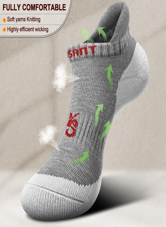 KEMISANT Men Ankle Socks, Athletic Wicking Socks Cushioned For Men Running Walking-Arch Compression Support(6Pairs,Shoes Size:Men 8-9) - Image 4