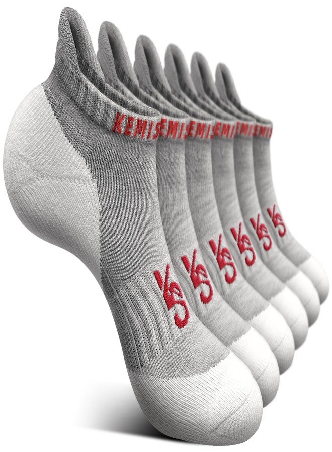 KEMISANT Men Ankle Socks, Athletic Wicking Socks Cushioned For Men Running Walking-Arch Compression Support(6Pairs,Shoes Size:Men 8-9) - Image 1