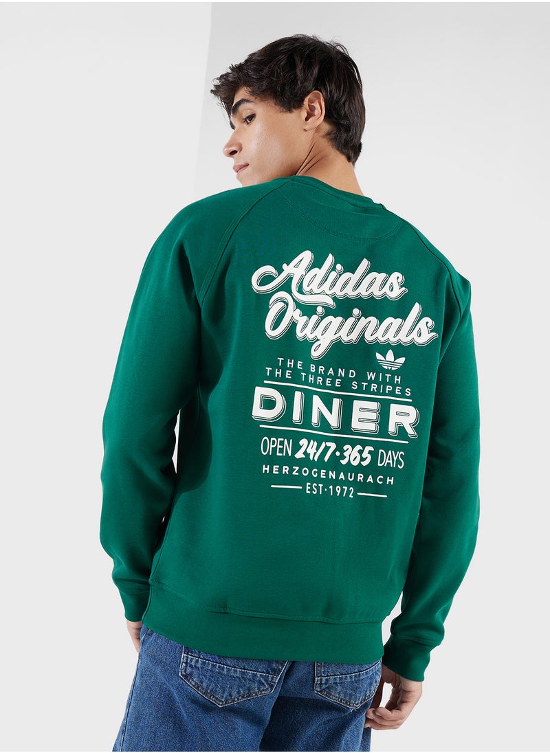 Adidas Diner Text Graphic Fleece Sweatshirt  - Image 1