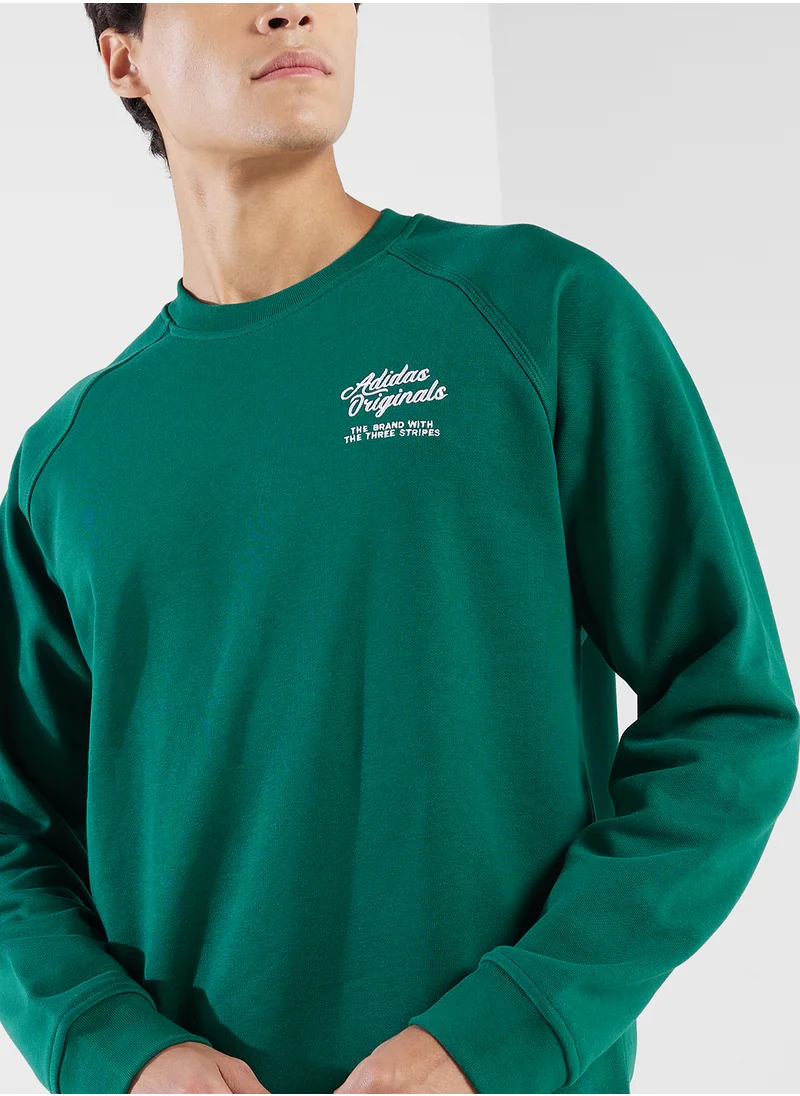 Adidas Diner Text Graphic Fleece Sweatshirt