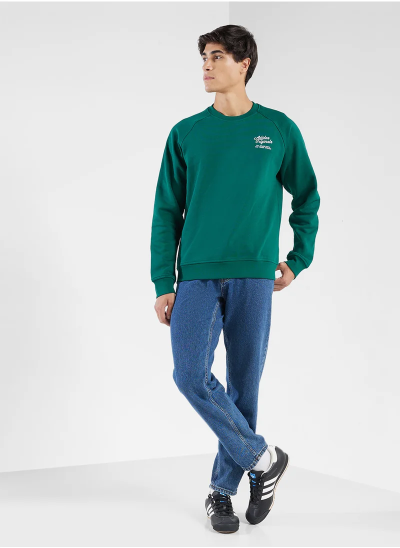 Adidas Diner Text Graphic Fleece Sweatshirt