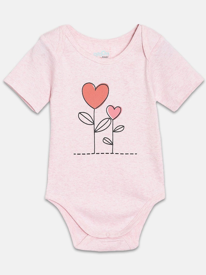 Broon Infant Girls White and Pink Printed Pure Organic Cotton Bodysuit Pack of 2 - Image 2