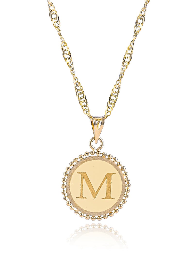 BAFLEH JEWELLERY 18K Gold 'M' Pendant Necklace - Image 1