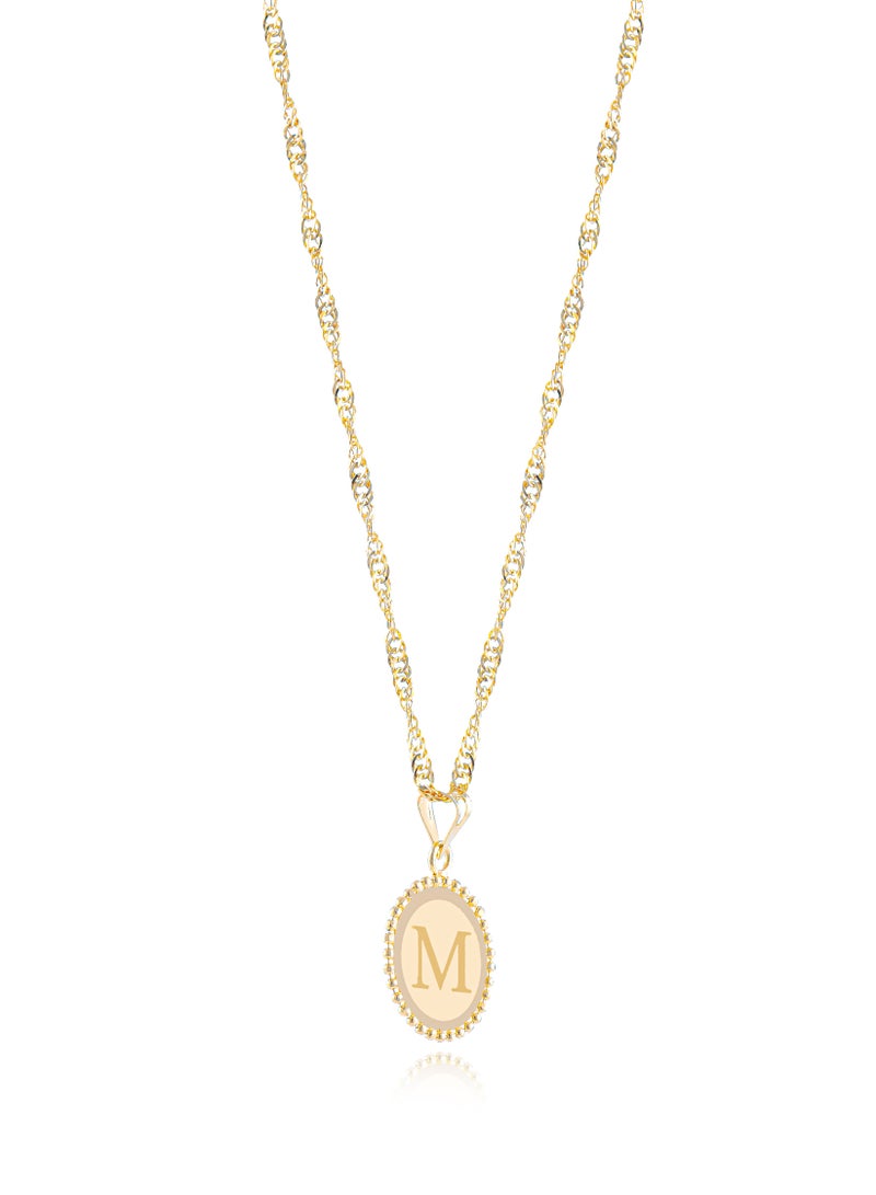 BAFLEH JEWELLERY 18K Gold 'M' Pendant Necklace - Image 2
