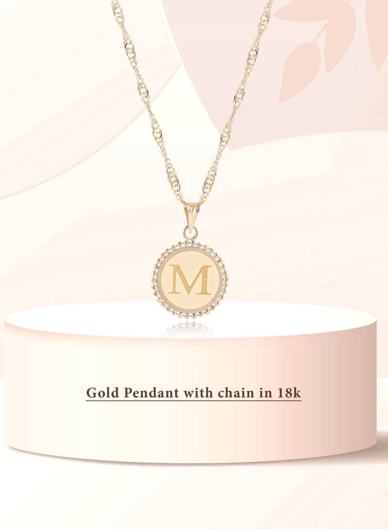 BAFLEH JEWELLERY 18K Gold 'M' Pendant Necklace - Image 5