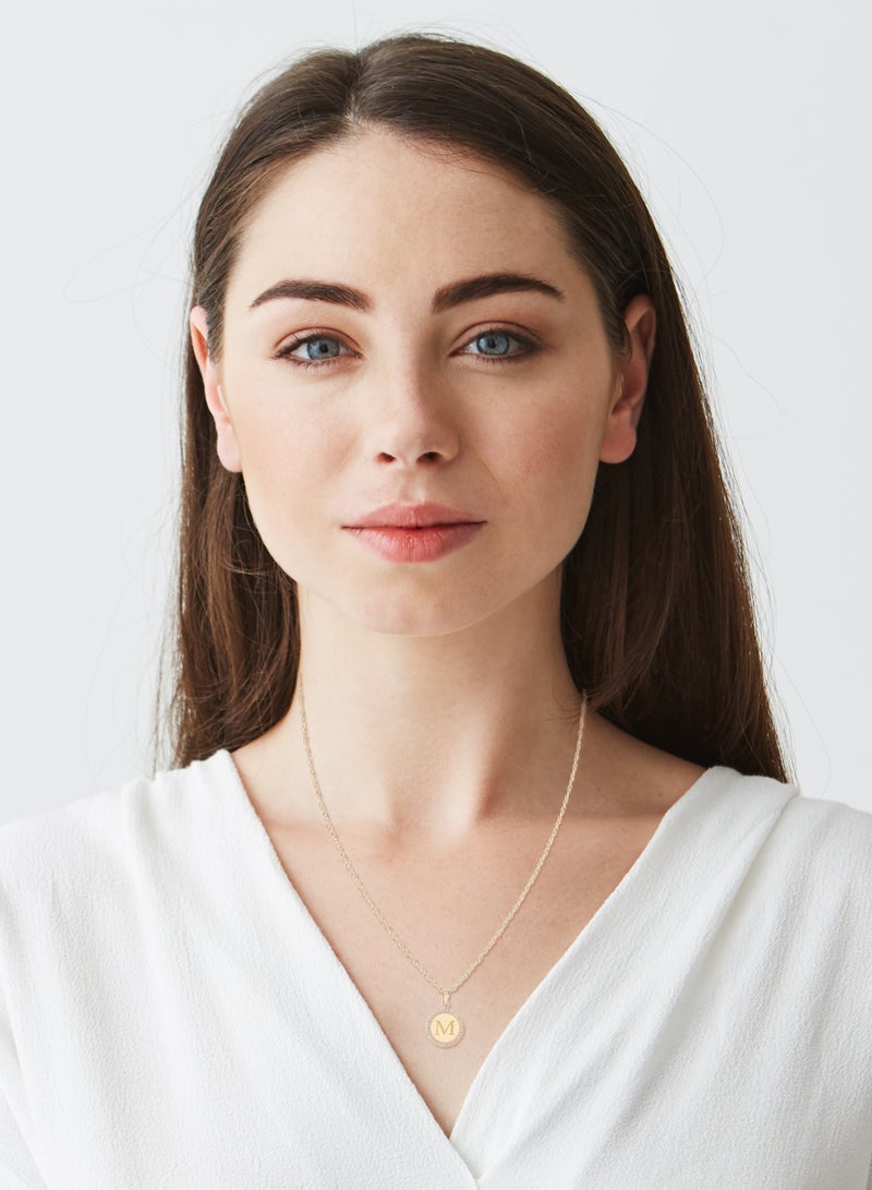 BAFLEH JEWELLERY 18K Gold 'M' Pendant Necklace - Image 4