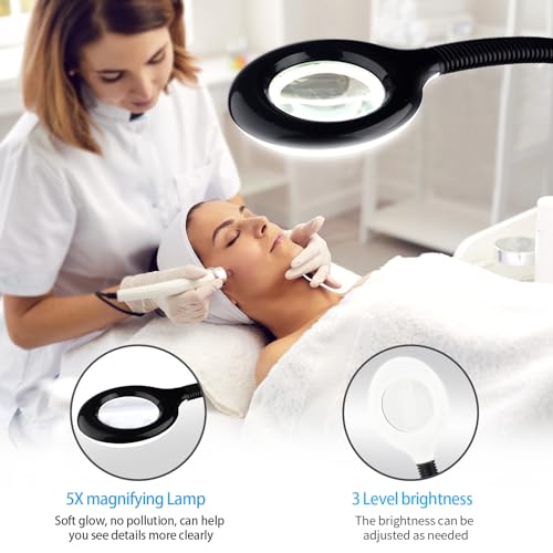 Fuehomue Professional Facial Steamer on Wheels, 2-in-1 Facial Steamers with 5X Magnifying Lamp, Facial Steamer for Facial Deep Cleaning and Hydration, Facial Humidifier for Spa, Salon and at Home Use - Image 5