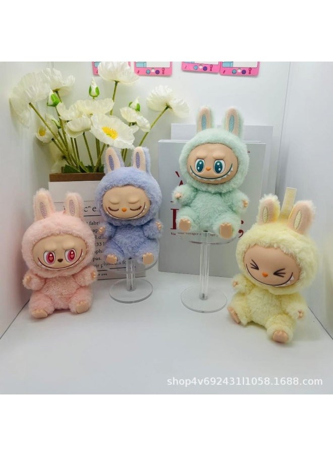null - Rab Cloth Second Generation Doll Sitting Vinyl Party Plush Macaron Cute Doll Hand Key Chain Batch-Color:Hidden Style-Height:15 - Image 1