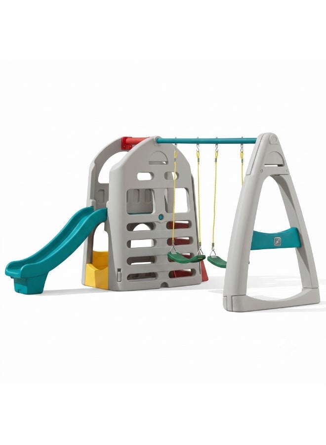 Myts Mega Gym Play Set With Swing & Slide – Outdoor Kids Gym | Dual Swings + Slide | Backyard Play Equipment | Ages 2-15 - Image 2