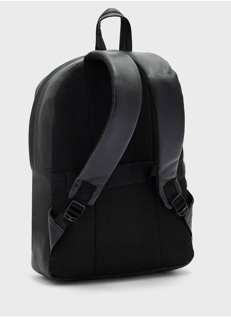 Robert Wood Logo Top Handle Zip Over Backpack