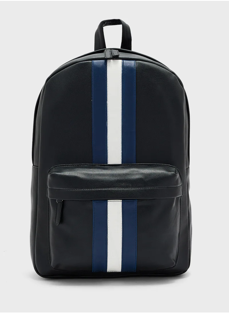 Robert Wood Logo Top Handle Zip Over Backpack