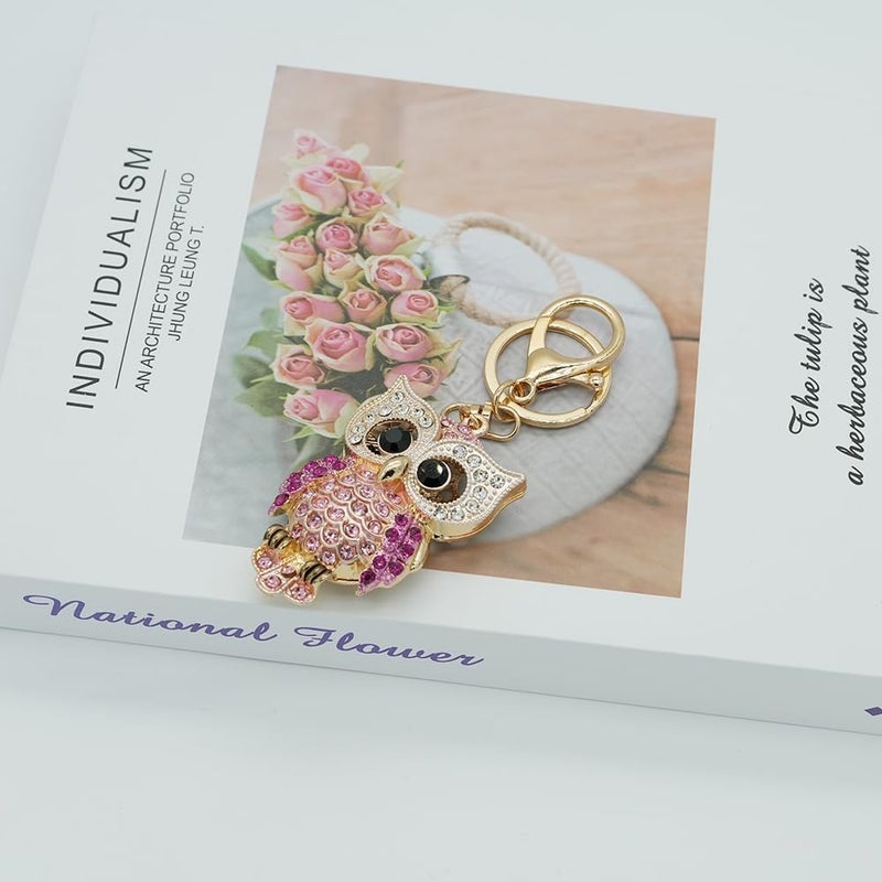 Moydolo Owl Pendant Keychain with Crystal Accents for Women and Girls - Image 2