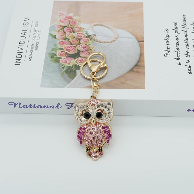 Moydolo Owl Pendant Keychain with Crystal Accents for Women and Girls - Image 5