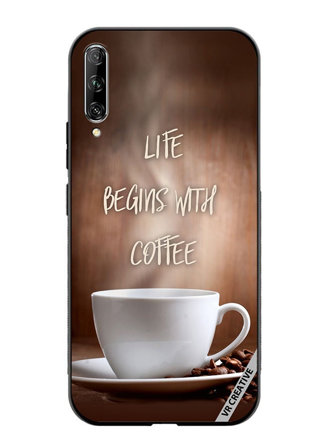 VR CREATIVE Protective Case Cover For Huawei Nova Y9S Life Begins with Coffee Design Multicolour - Image 1