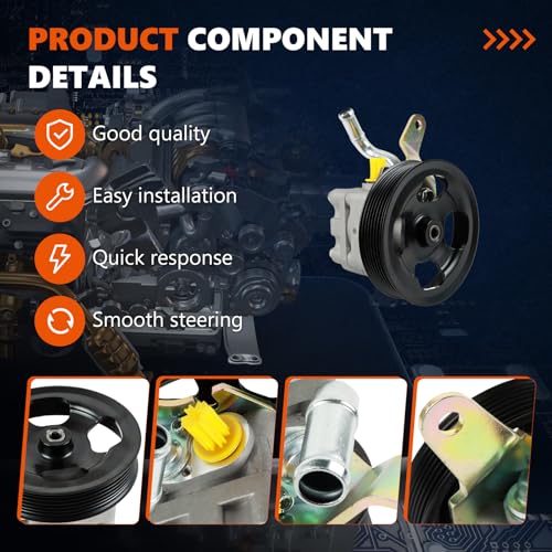 Daysyore Power Steering Pump 21-394 Fits for Infini-ti EX35 EX37 FX35 FX37 G35 G37 M35 Q40 Q50 Q60 Q70 Q70L QX50 QX70 V6 3.5L 3.7L Power Assist Pump, Replace OE 49110-1CB0A, 491101CB0B - Image 3