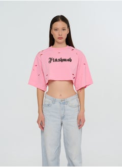 Flashmob Cropped Torn T-Shirt  - Image 1