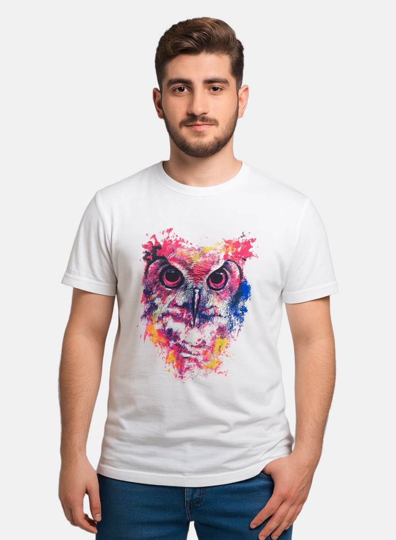 OWL T-shirt 'fire Owl' White - Image 1
