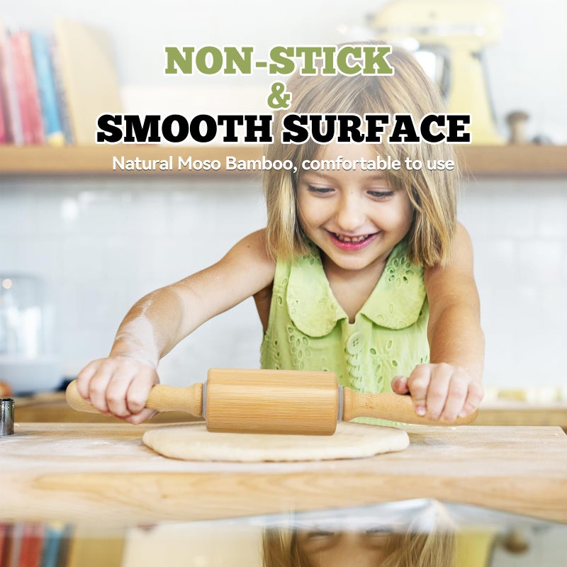 HOPELF 10 inch Wooden Rolling Pin for Baking - Long Dough Roller for All Baking Needs - Image 3