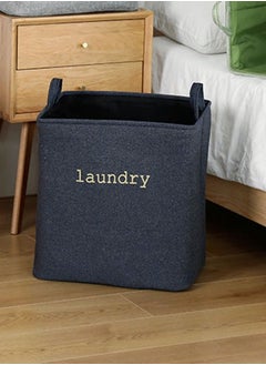 HomarKet Laundry Basket Bag Large Foldable Dirty Clothes Basket with Handles 60L Collapsible Toys Storage Bucket Durable Navy Blue  - Image 3