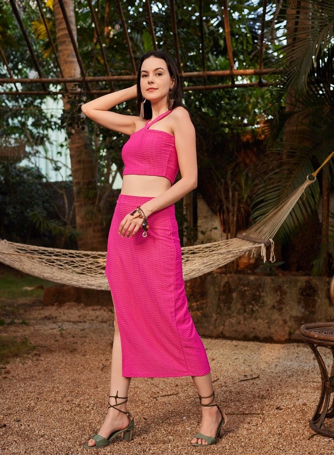 PURVAJA Women’s Midi Co-ords (Sily-002-Pink_Pink_XX-Large) - Image 2