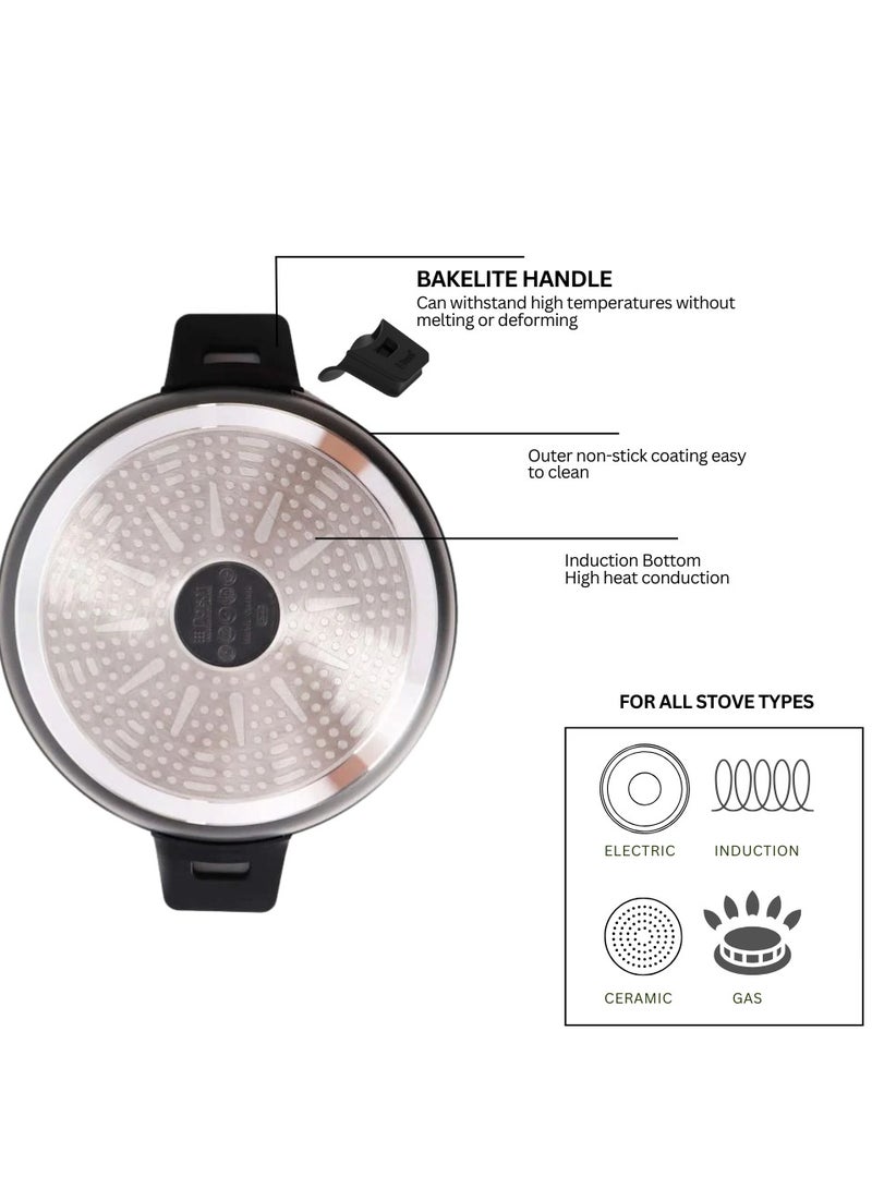 Dorsch Danish Design Ceramic Coated Casserole - Durable, Scratch Resistant - Non-Stick, PTFE Free, TUV Certified, LFGB Tested - Optimal Heat Distribution, Induction Ready, Oven Safe, Easy to Clean for Exceptional Cooking (26Cm - 5.2Ltr) - Image 4