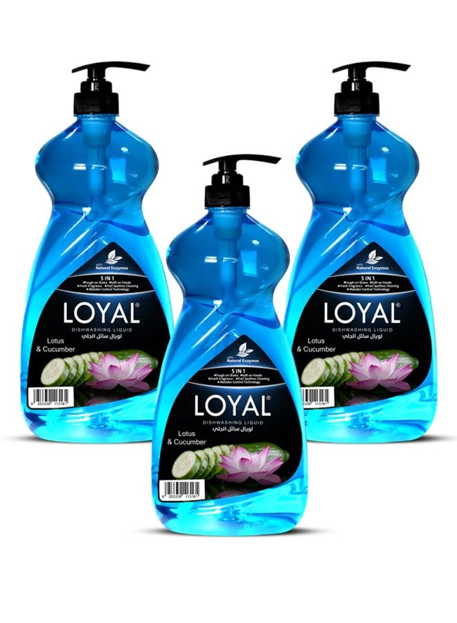 loyal 5 in 1 Dishwashing Liquid - Lotus & Cucumber 3x1.5L