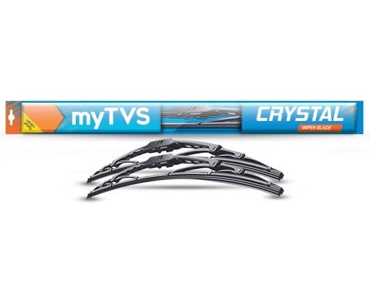 myTVS Crystal Wiper Blade | Premium All-Season Windshield Wiper for Cars | Set of 2 | Size 21" x 19" Inches - Image 1