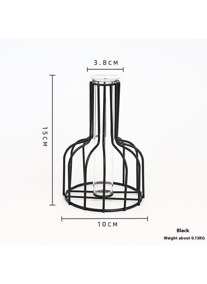 yongsheng Set Of 2 Metal Flower Test Tube Vase Multicolour one size，2 Pcs Balck Flower Vase with Metal Frame, Test Tube Vases Decorative  - Image 5