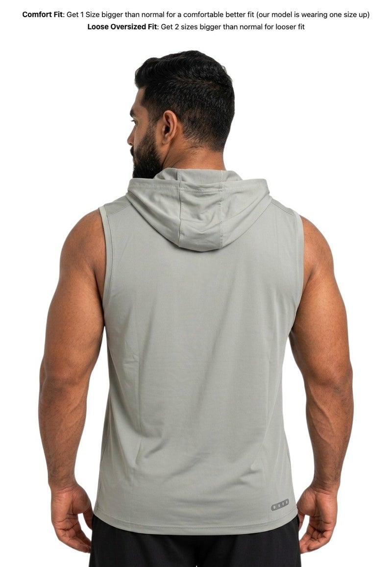 Moveletix Men's Training Hooded Tank Top Grey - Image 2