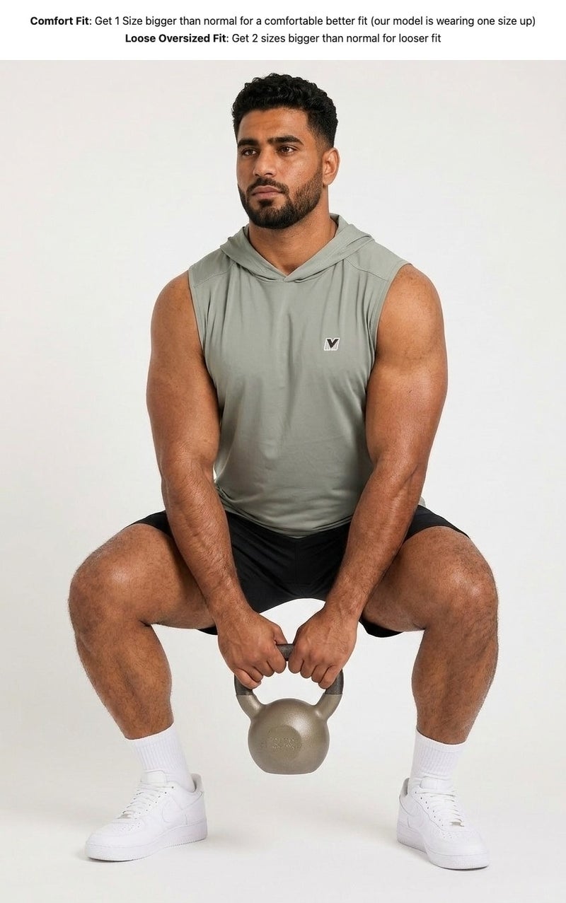 Moveletix Men's Training Hooded Tank Top Grey - Image 3