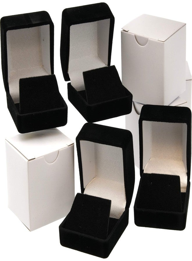 FindingKing 4 Black Flocked Earring Gift Boxes Jewelry Box - Image 1