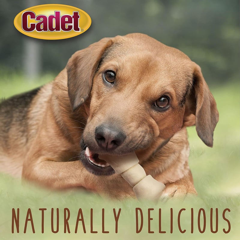 Cadet Premium Grade Beef Hide Dog Chews 45 LongLasting Knotted Rawhide Bones SingleIngredient Natural Flavor 1 Pound - Image 4