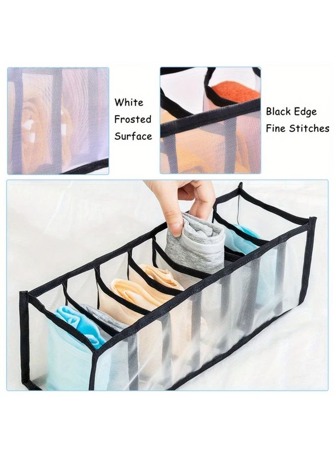 5 Pack Black Nylon Drawer Dividers For Lingerie Socks Ties Foldable Closet Organizer - Image 2