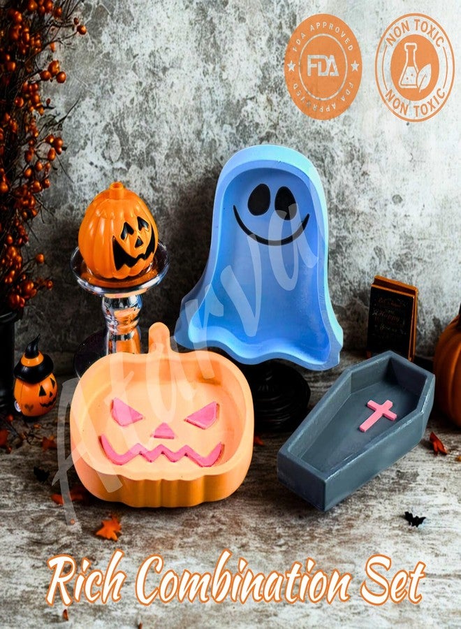 Atarvana 3PCS Halloween Resin Tray Molds Set for DIY Casting Craft, Atarvana Halloween Resin Molds w/ 5 Droppers & 10 Disposable Mixing Cups-Pumpkin, Coffin, Ghost - Image 4