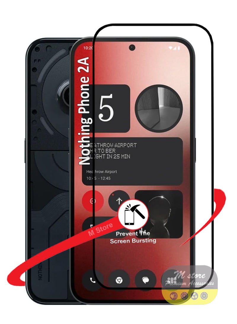واقي شاشة For Nothing Phone 2A - واقي شاشة من الزجاج المقوى من الحافة إلى الحافة، شفافية عالية، لمسة دقيقة، مضاد للانفجار، حواف مقوسة ناعمة، تركيب سهل - Image 1