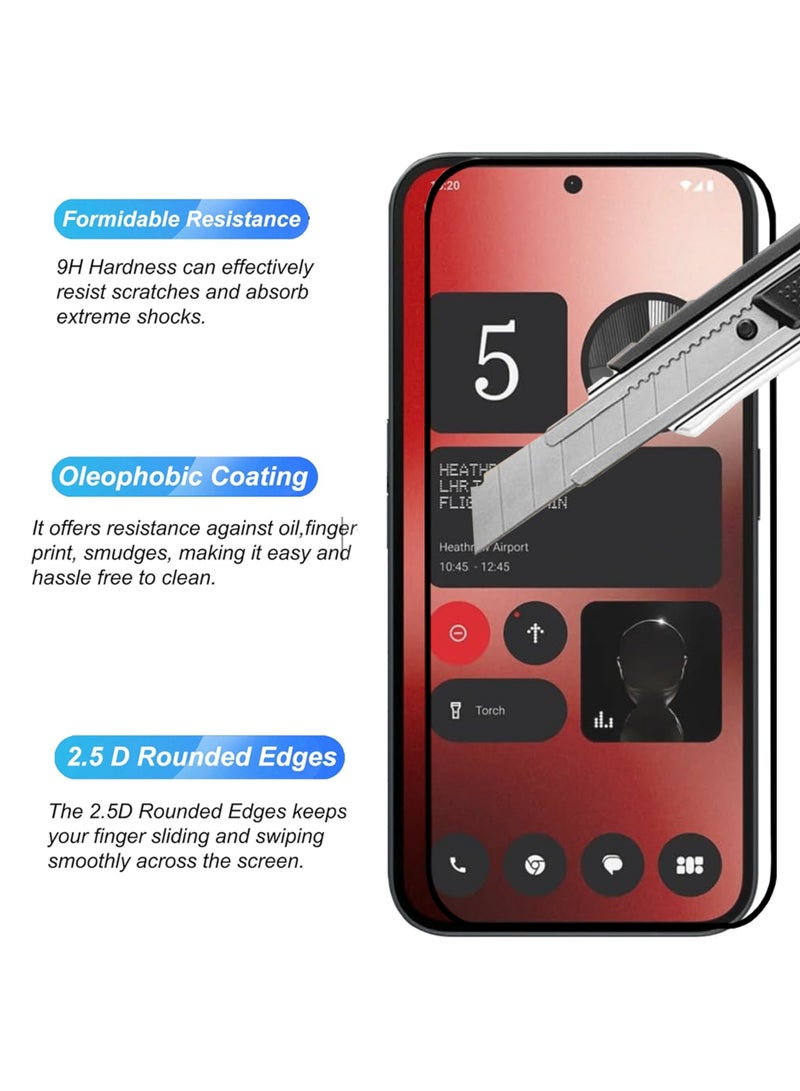 واقي شاشة For Nothing Phone 2A - واقي شاشة من الزجاج المقوى من الحافة إلى الحافة، شفافية عالية، لمسة دقيقة، مضاد للانفجار، حواف مقوسة ناعمة، تركيب سهل - Image 2