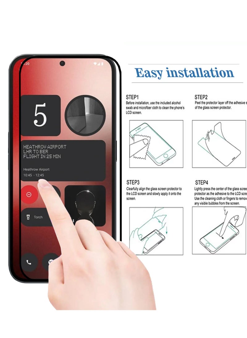 واقي شاشة For Nothing Phone 2A - واقي شاشة من الزجاج المقوى من الحافة إلى الحافة، شفافية عالية، لمسة دقيقة، مضاد للانفجار، حواف مقوسة ناعمة، تركيب سهل - Image 4