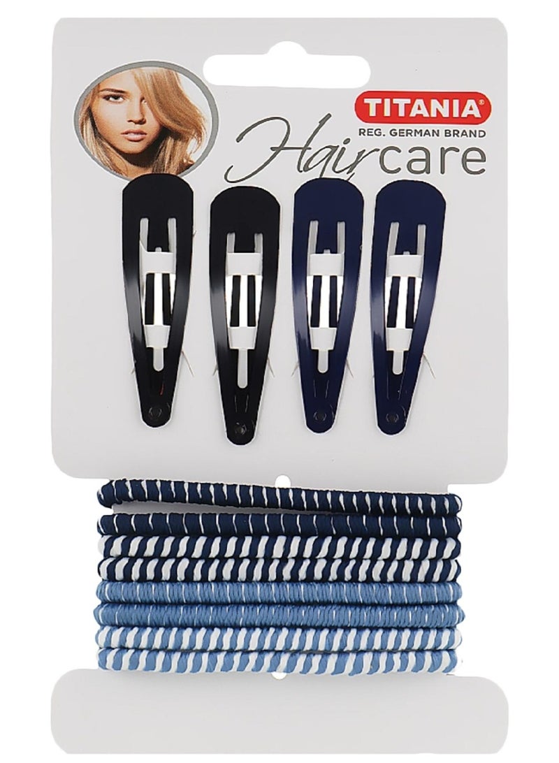 Titania Hair Accessory Set – 4 Hair Clips + 8 Hair Ribbons