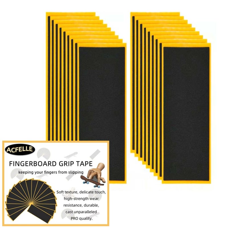 ACFELLE 18 Sheets Fingerboard Grip Tape Quality Foam Black Wooden Mini Skateboard Strong Adhesive Stickers 110mm x 38mm 18 - Image 2