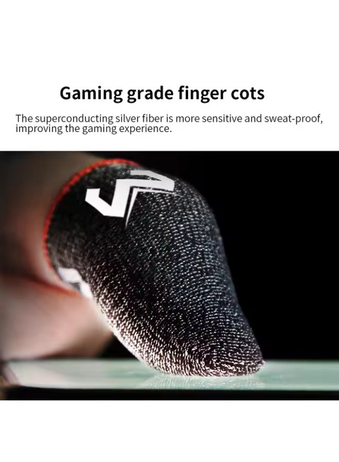 MEMO 4 FS01 Gaming Finger Sleeves – Anti-Sweat, High Sensitivity Touch Screen Fingertips, Anti-Slip & Breathable for Smooth Mobile Gaming Control – Compatible with iPhone, iPad, RedMagic, Samsung – Ideal for PUBG, COD & FPS Gaming (2 Pair - 4 PCS) - Image 4