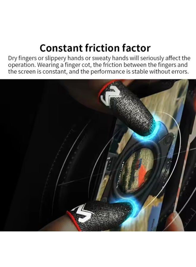 MEMO 4 FS01 Gaming Finger Sleeves – Anti-Sweat, High Sensitivity Touch Screen Fingertips, Anti-Slip & Breathable for Smooth Mobile Gaming Control – Compatible with iPhone, iPad, RedMagic, Samsung – Ideal for PUBG, COD & FPS Gaming (2 Pair - 4 PCS) - Image 2