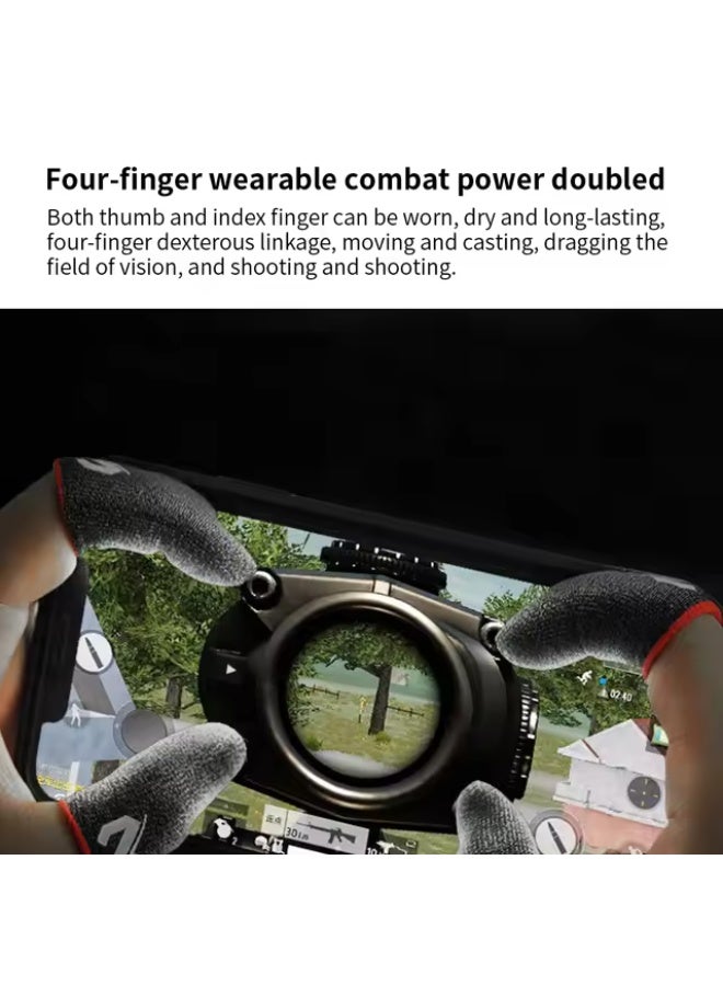 MEMO 4 FS01 Gaming Finger Sleeves – Anti-Sweat, High Sensitivity Touch Screen Fingertips, Anti-Slip & Breathable for Smooth Mobile Gaming Control – Compatible with iPhone, iPad, RedMagic, Samsung – Ideal for PUBG, COD & FPS Gaming (2 Pair - 4 PCS) - Image 5