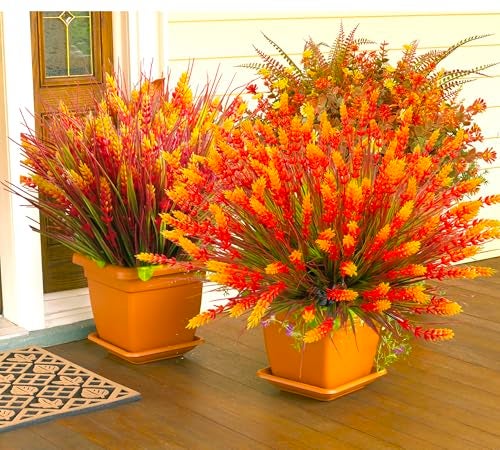 TSTWETO Artificial Plants Outdoor, 20 Pcs Fake Mums Flowers UV Resistant Outdoor Plants, Artificial Fall Flowers Plastic Faux Plants Shrubs for Home Porch Garden Yard Window Box - Image 5